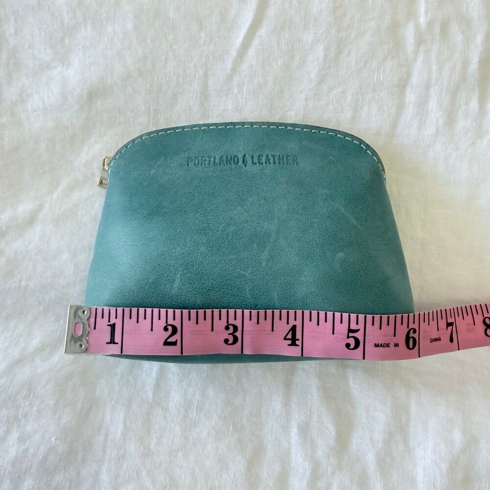 Portland Leather Goods | Aqua Blue Full Grain Luna Leather Pouch Small - Picture 6 of 8